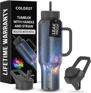Coldest 40 oz Tumbler with Handle and Straw