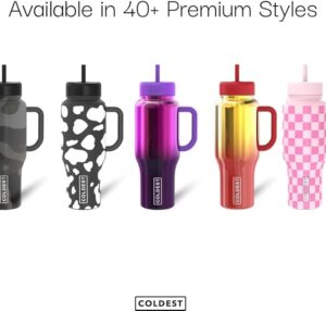 Coldest 40 oz Tumbler with Handle and Straw
