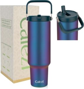Cafezi 50 oz Insulated Tumbler with Straw
