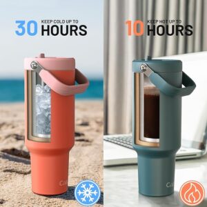 Cafezi 50 oz Insulated Tumbler with Straw