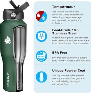 SENDESTAR 32oz Water Bottle Wide Mouth