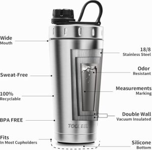 TOOFEEL Protein Shaker Bottle 20 oz